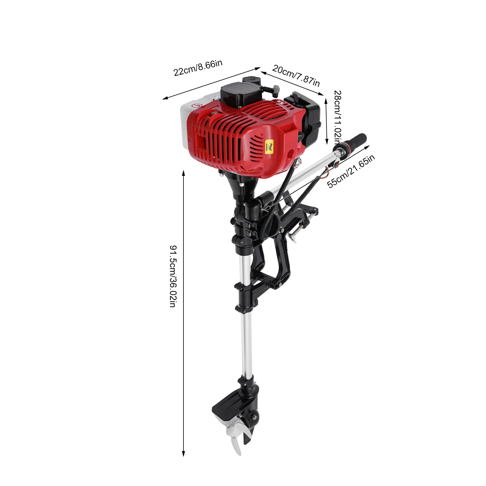 45CC 2 Stroke 6HP Outboard Motor CDI Ignition System 7800W Aluminum Alloy Outboard Engine for Fishing Plastic Wooden Boats