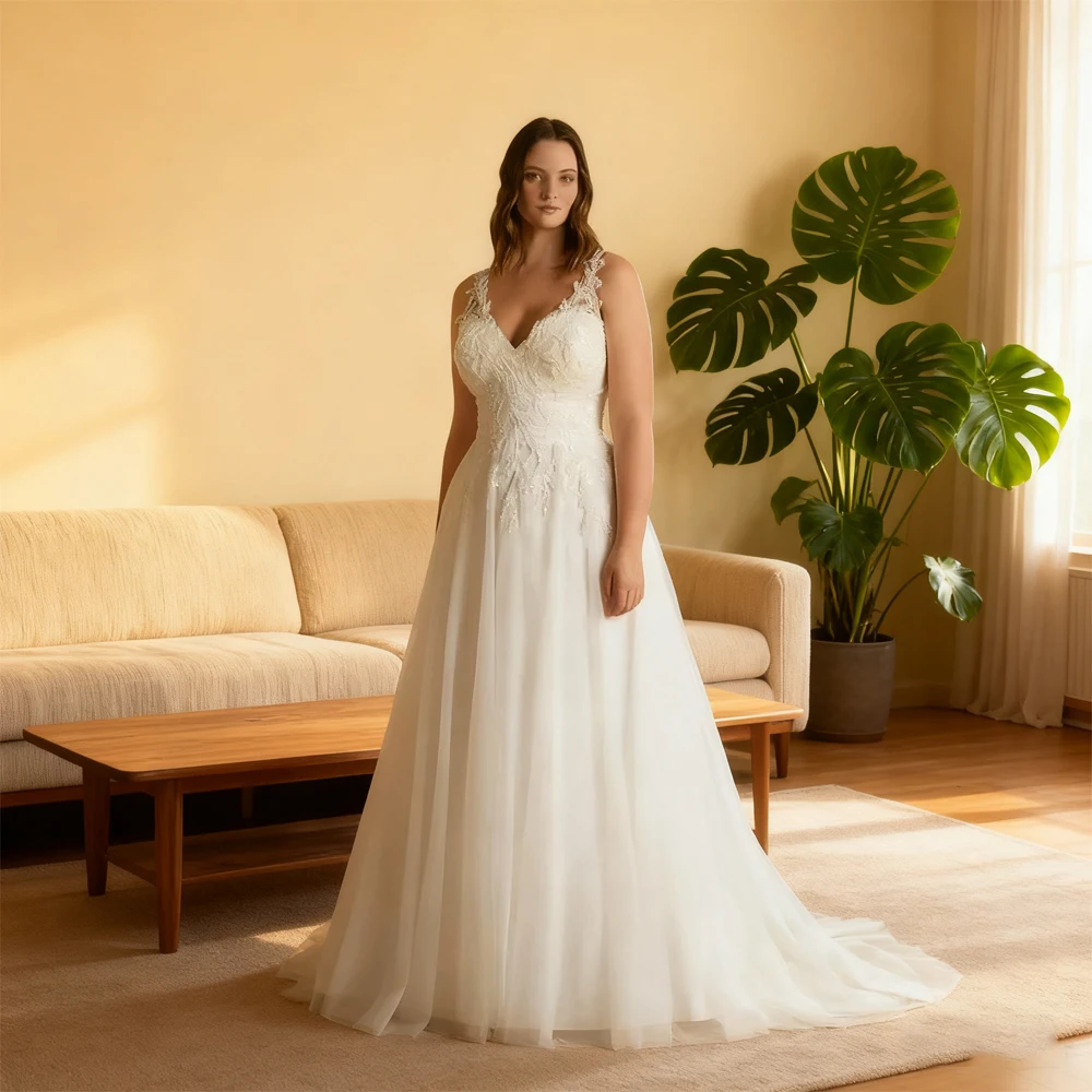Suknie ślubne w kształcie litery A, boho, z dekoltem w serek, nowoczesne suknie dla panny młodej, zapinane na guziki z tyłu, eleganckie sukienki dla kobiet 2025, suknia ślubna, lato