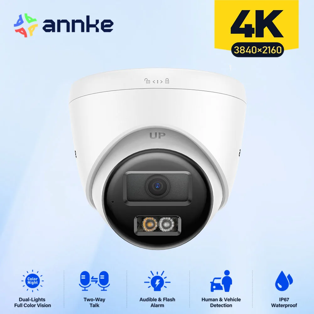 annke camera de seguranca inteligente camera de vigilancia externa visao noturna infravermelha camera ip poe 4k 8mp 01