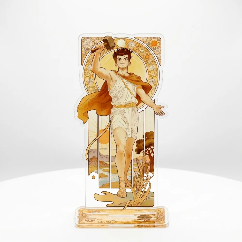 Dr. Stone 15cm Acrylic Stand Keychain Senku Ishigami Gen Asagiri 2-Sided HD Art Nouveau Greek Mythology Anime Desk Decor Gift