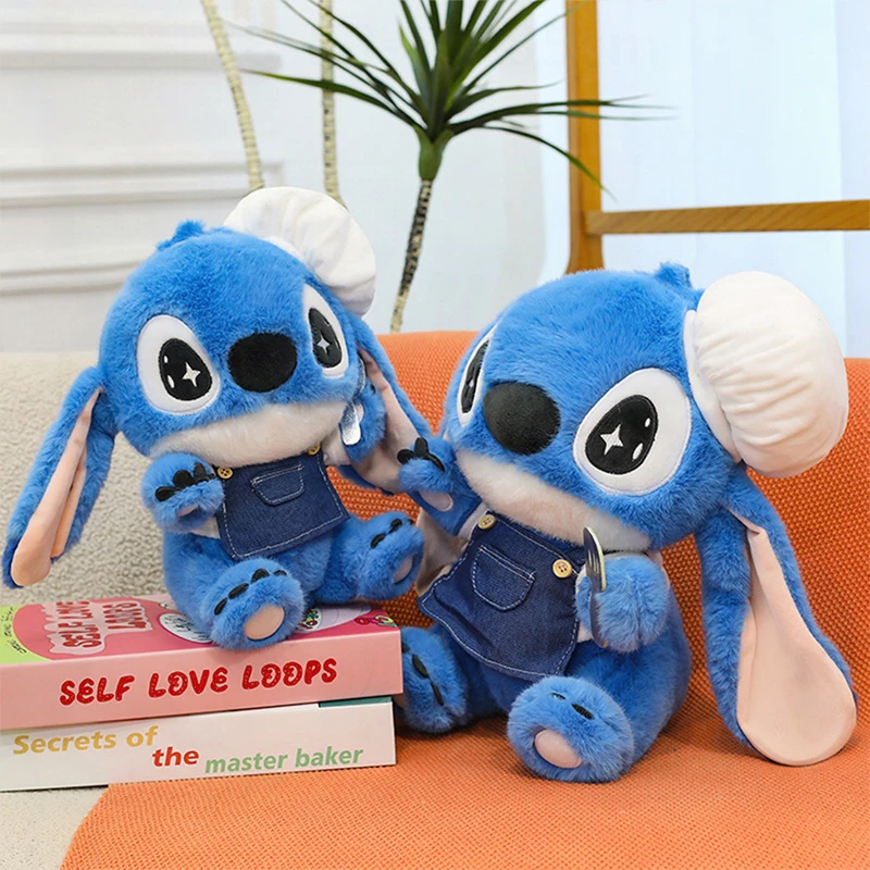 

Kawaii Disney Plush Toy Cute Chef Stitch Stuffed Doll for Kids Birthday Gift Soft Toys for Children Festival Present Large Size