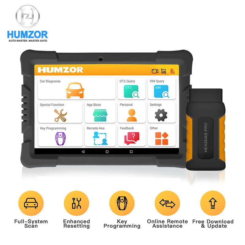 HUMZOR 9.6inch Auto Diagnostic Tool NexzDASPro 366 Car Diagnostic Tool Obd2 Scanner Diagnostic Tool Has Reset for Airbag Crashed