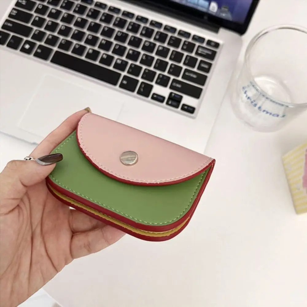 Solid Color PU Coin Purse Fashion Detachable Multi-function Thin Card Bag PU Leather Short Clutch Short Wallet Travel