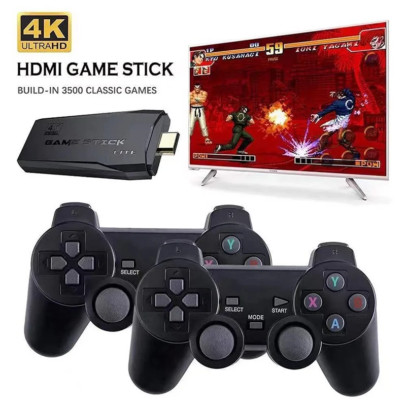 Game Console 2.4g Double Wireless Controller Stick Arcade Rocker 20000 Games 64 32gb Nostalgia Games Ps1/Gba Gamer Gift Custom