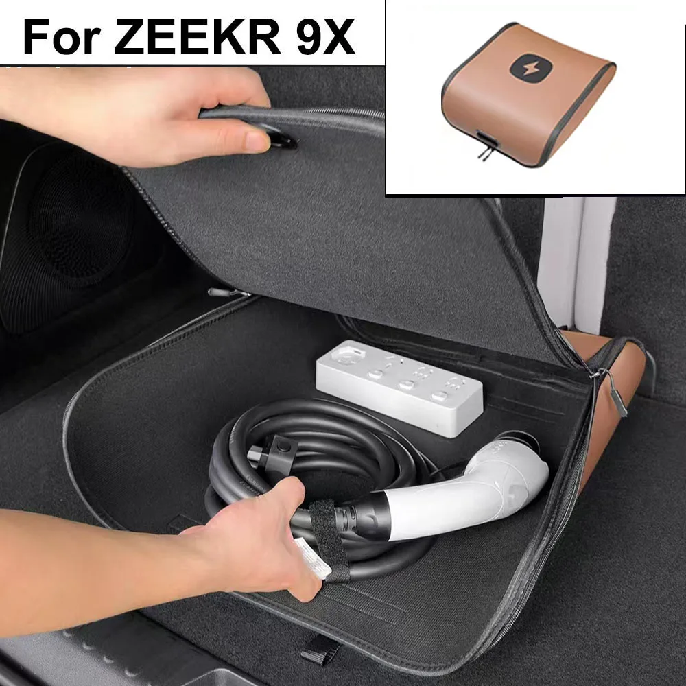 

Сумка для хранения зарядного кабеля для ZEEKR 9X 2025 2026, портативная сумка для хранения в багажнике электромобиля