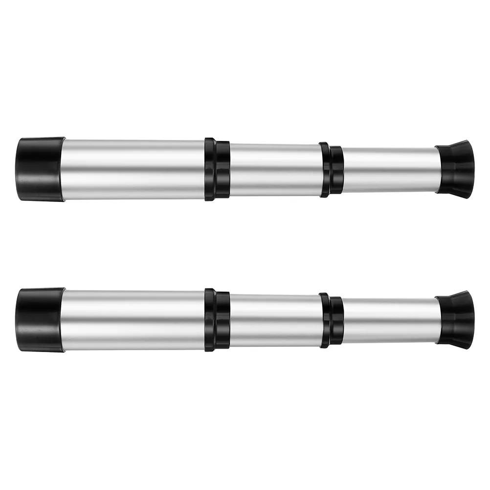 

2 Pcs High Definition Children's Telescope Toy Handheld Mini Silver Plastic Adjustable Length Outdoor Adventures Dual Lens Clear