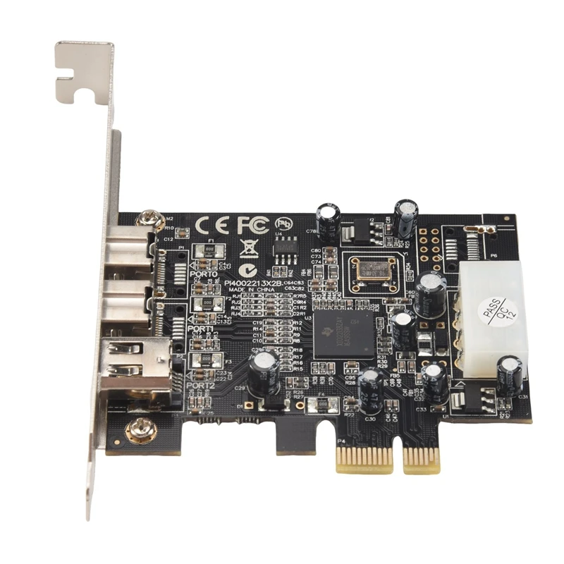 -PEX30016 3-портовая карта IEEE 1394 Firewire 1394B и 1394A PCIe 1.1 X1 TI XIO2213B Чипсет Требуется драйвер Legacy-ABFB