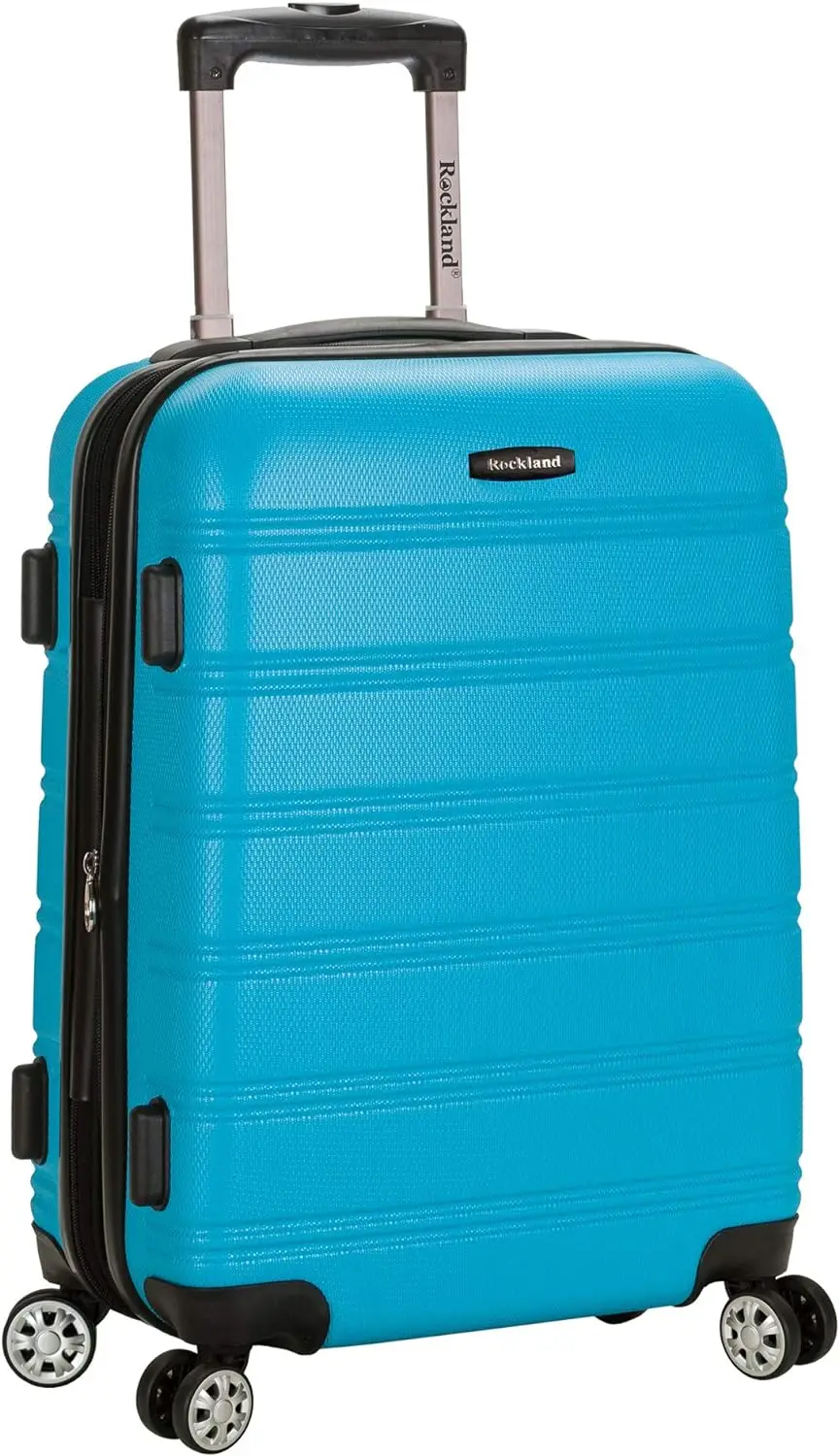 Rockland Melbourne Hardside Expandable Spinner Wheel Luggage, Turquoise, Carry-On 20-Inch