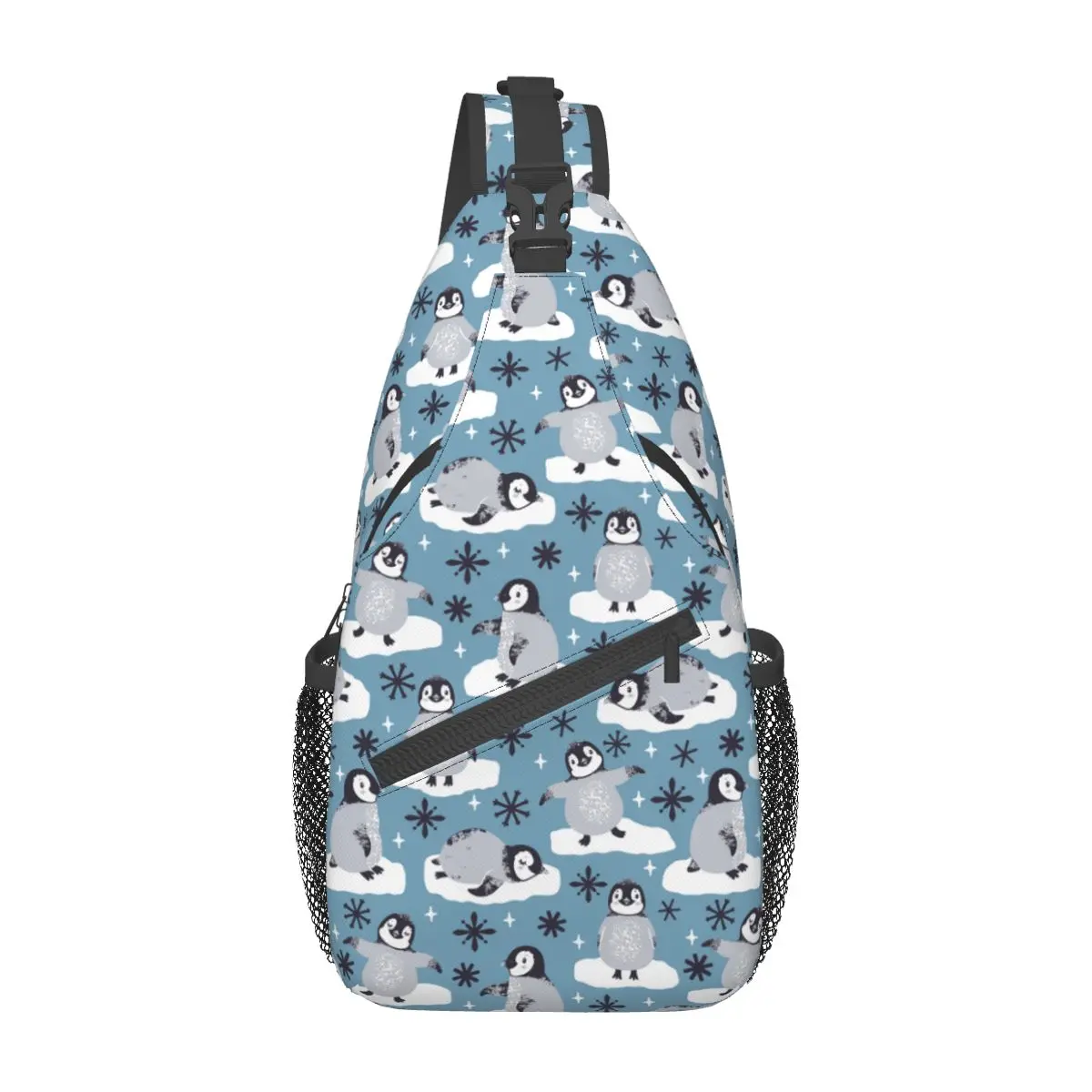 

Cute Penguin Animal Crossbody Sling Bag Small Chest Bag Bird Shoulder Backpack Daypack for Hiking Outdoor Biking Bookbag