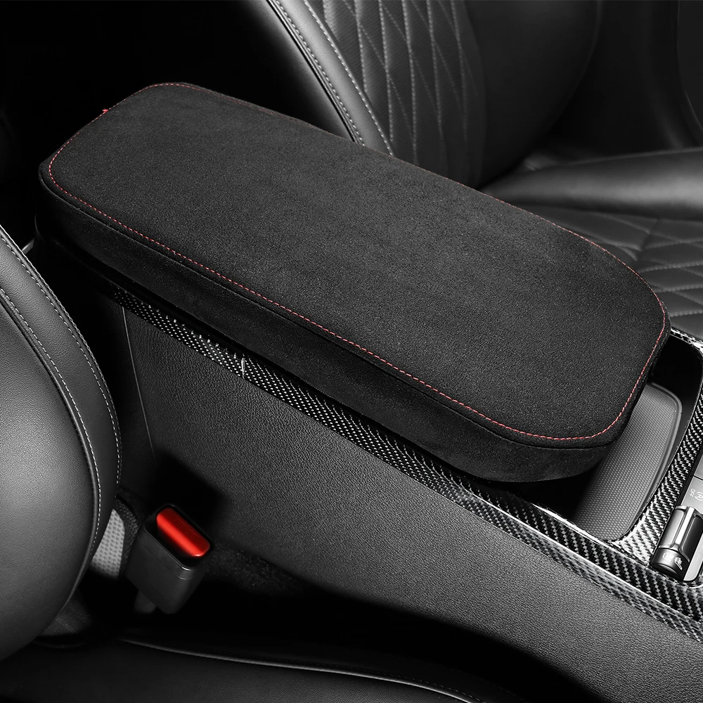 Passende Auto-Mittelkonsolen-Armlehnenbox Schwarze Velours-Schutzhülle für Kia Stinger 2018-2023 Innenraum-Zubehör LHD RHD – Detail 3