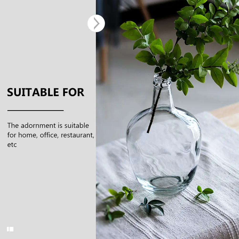 

Creative Glass Vase Flower Branch Container Small Mouth Big Belly Home Office Decorative Transparent Flower Holder Hydroponic