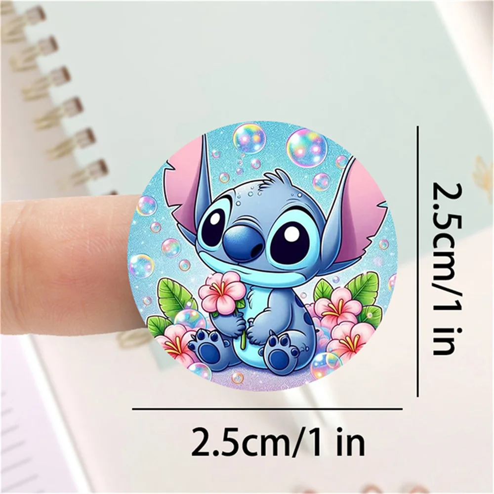 500 枚/ロール ディズニー ステッチ かわいい DIY ステッカー シールラベル スクラップブッキング 電話装飾 ジャーナリング リワードステッカー