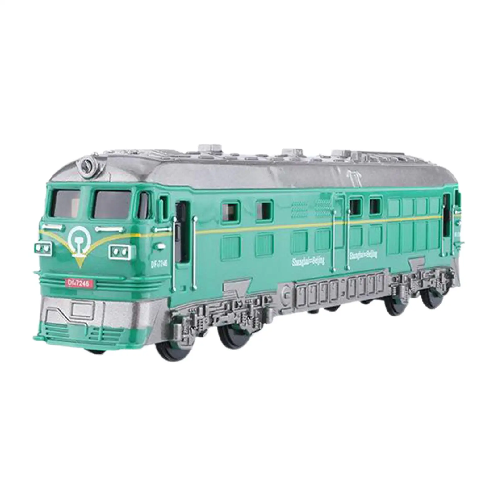 HO Train Model Accessories Steam Engine Train Scenery Pull Back Locomotive with Lights for Model Railroad
