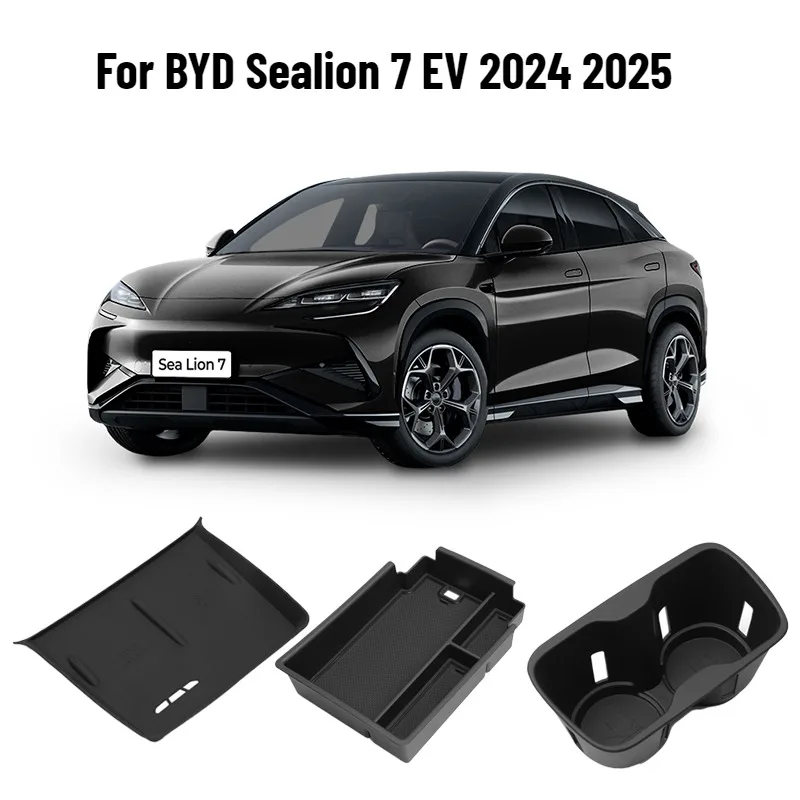 Für BYD Sealion 7 EV 2024 2025 Armlehnen-Aufbewahrungsbox Getränkehalter Mittelkonsolen-Aufbewahrungsbox für Kleinkram Auto-Innenausstattung – Detail 1