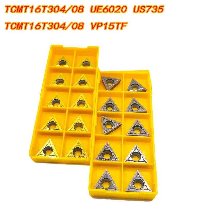 

10PCS Carbide insert TCMT16T304 TCMT16T308 UE6020/ VP15T Metal Turning Tool Lathe Tools Face Milling Cutter Turning Tool