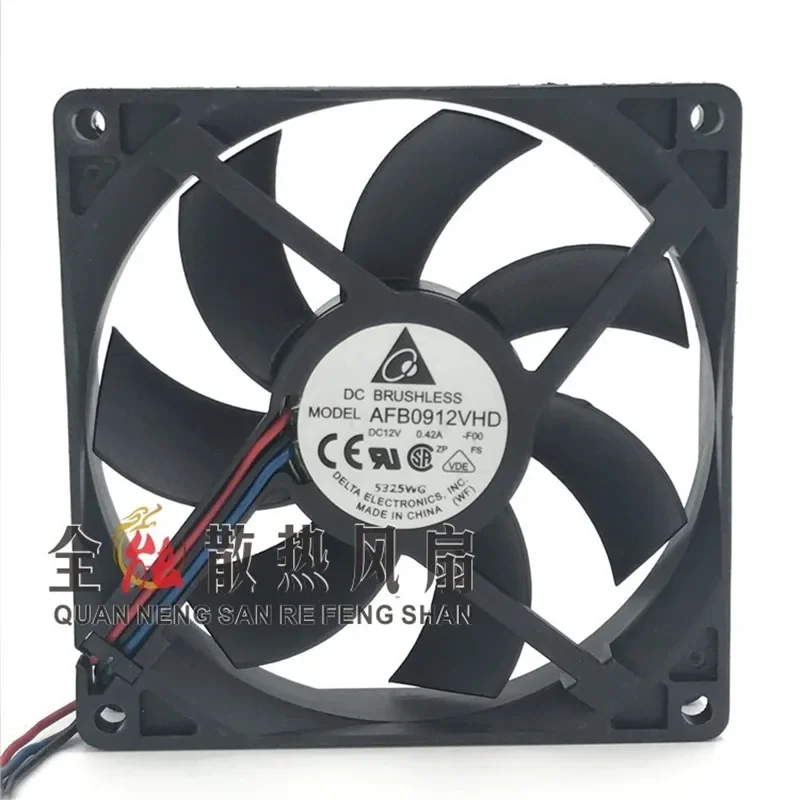 for Delta AFB0912VHD 9CM 9020 Dual Ball Bearing Cooling Fan 12V 0.42A 2 Wire Genuine