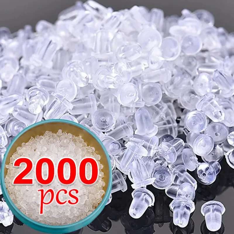 500-2000Pcs orecchini in gomma siliconica stili di chiusura dado dell'orecchio orecchino di collegamento posteriore risultati degli orecchini accessori per gioielli