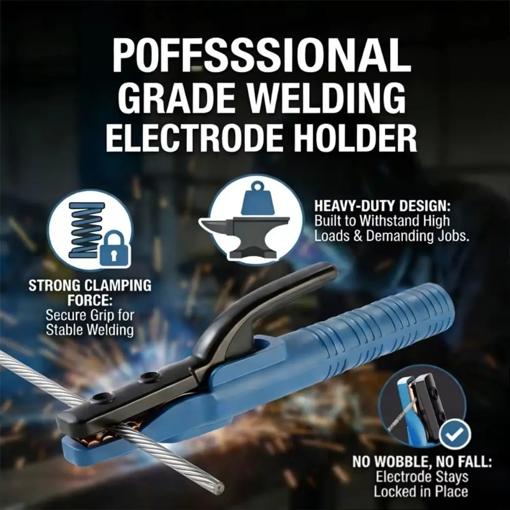 300A/500A/800A Electrode Holder Insulated Brass Clamp Copper Casting Welders Holder Optimal Cable Connection Insulated Handle