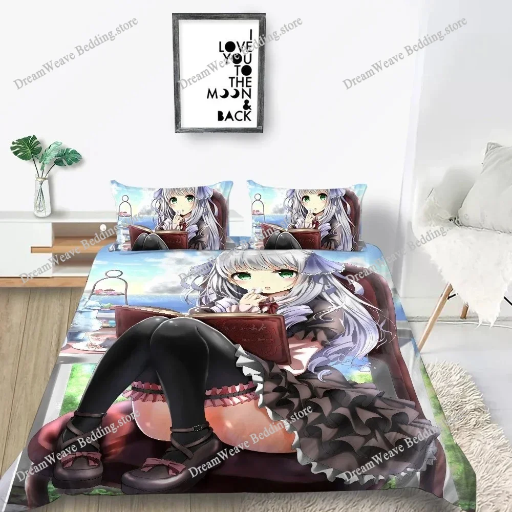 

Sexy Girls Bedding Sets Kids Bed Comforter Cover Sets Anime Quilt Cover Home Bedclothes 3d Printing Beauty Bedspread No Sheet