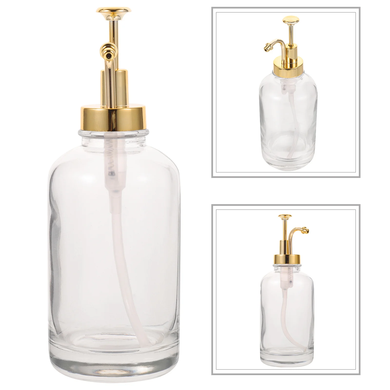 

Glass Lotion Bottle Pump Design Syrup Dispenser Reusable Honey Bottle Compact Transparent Syrup Container for Coffee Bar Kitchen