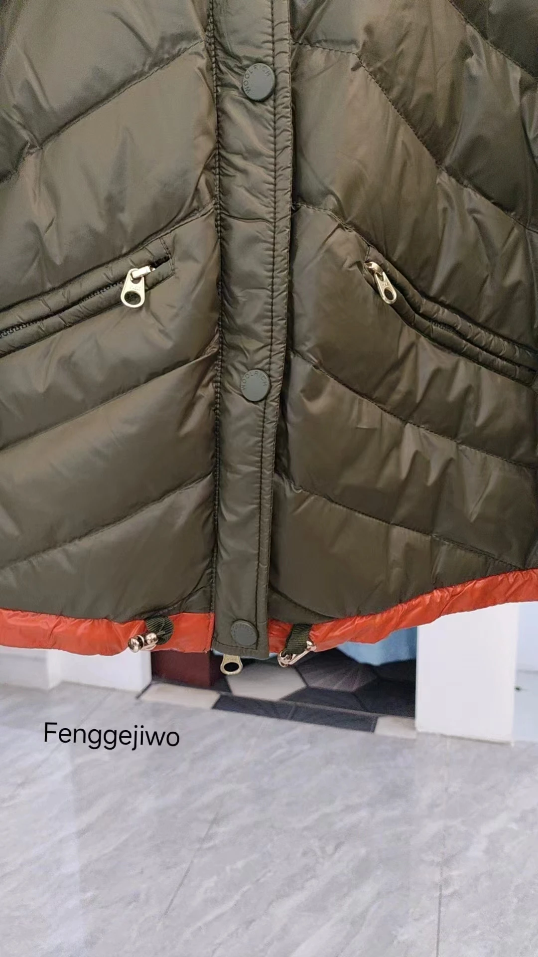 Fenggejiwo women's short down jacket with duck down fabric, lightweight and thin