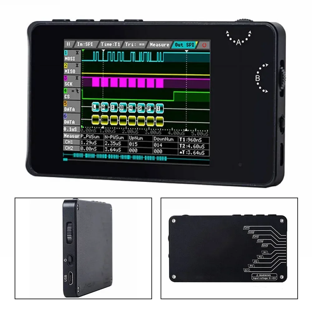 LA104 Logic Analyzer Pocket Size Handheld SPI I2C UART 100Msa/S Sampling Rate For Measurement Tool Accessory