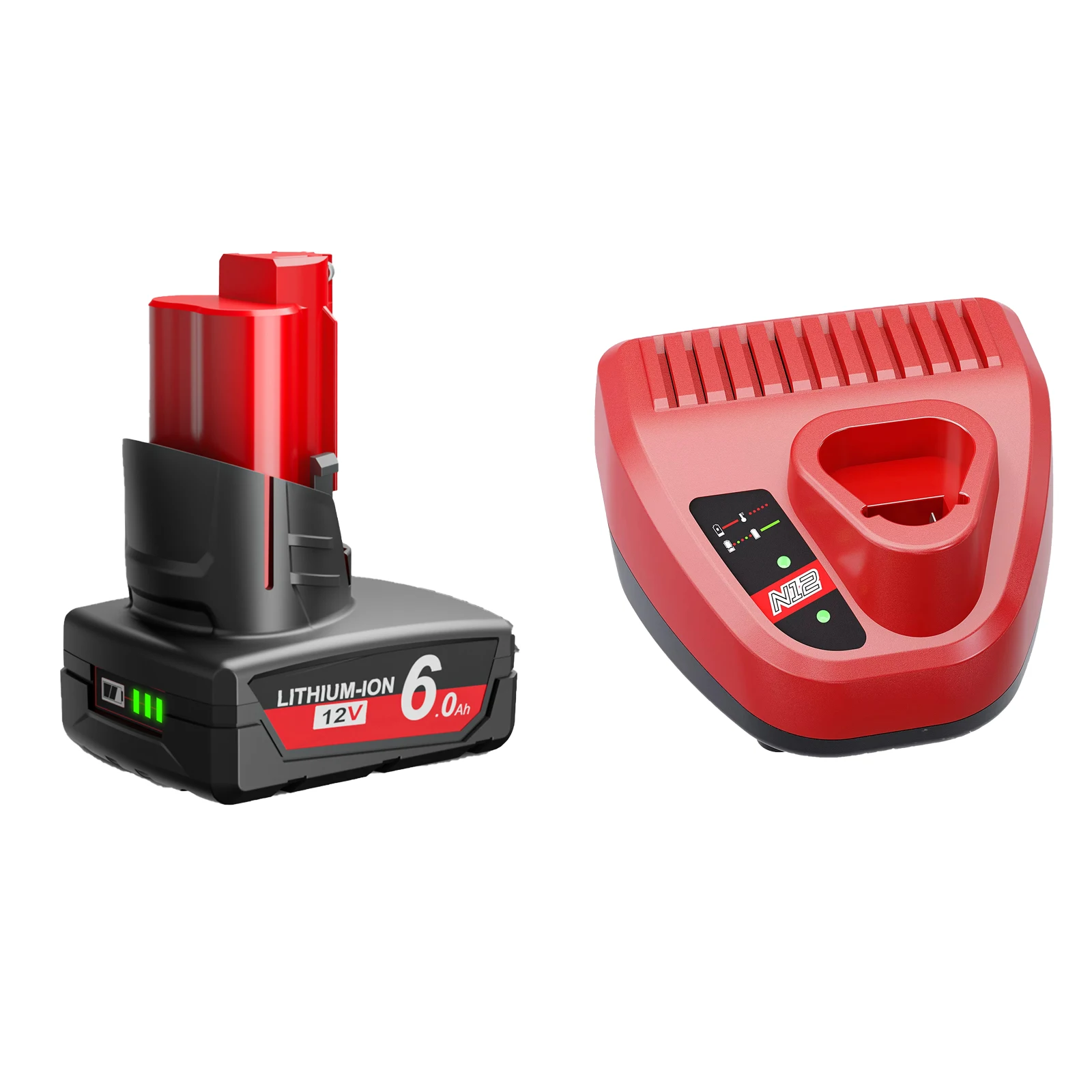 Voor Milwaukee M12 Batterij 12V 6.0Ah Oplaadbare Batterij met Licht Voor Milwaukee M12 Tool 48-11-2402 48-11-2411 48-11-2401