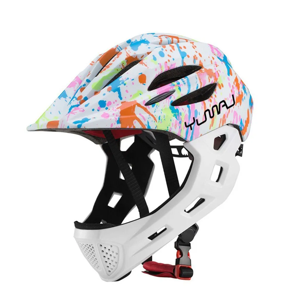 NEW LED Kids Off-road Full Face Mountain Bike Helmet Balance Sports Downhill Cycling Helmet Cascos Ciclismo Fit for 3-10 Years