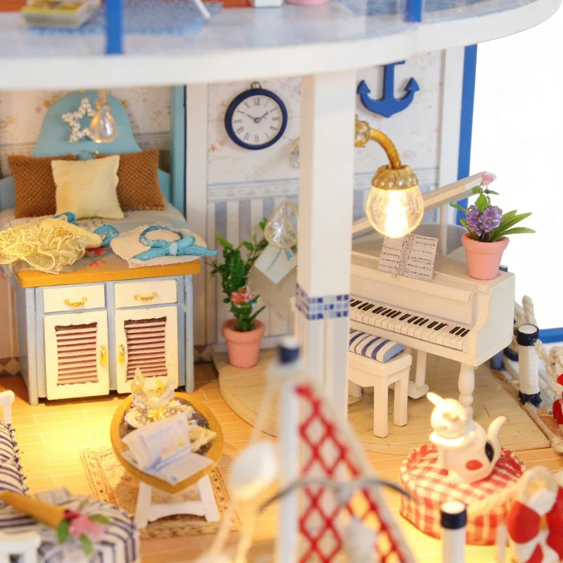 OUZEY Ocean Legend Villa DIY، نموذج المناظر البحرية الخشبي ثلاثي الأبعاد، هدية بحرية للمراهقين #4