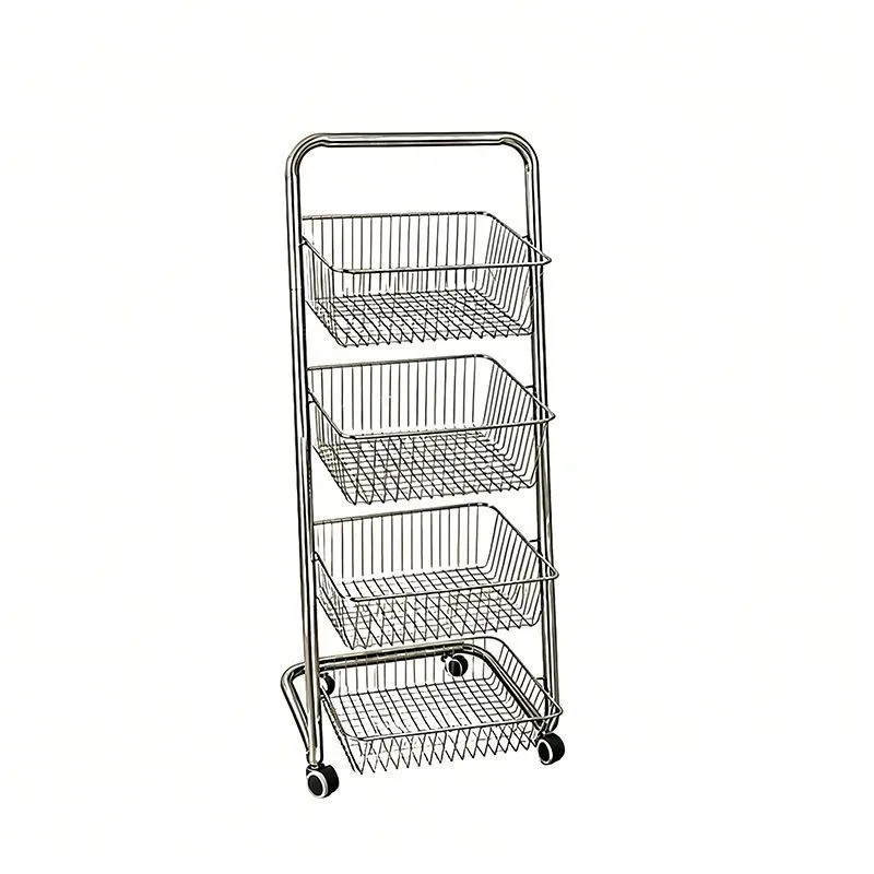 Kitchen vegetable trolley rack, floor-to-ceiling multi-layer high-value storage rack