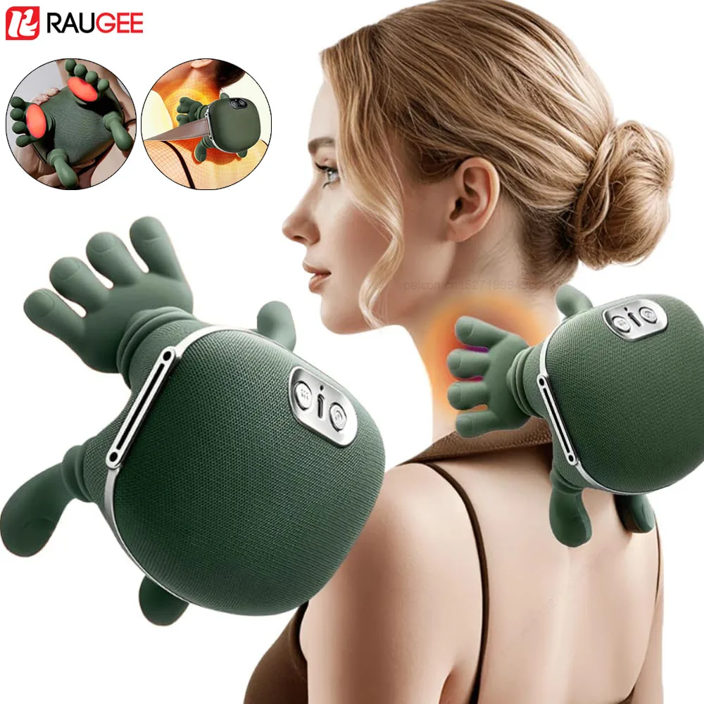 

Neck Massager Electric Neck Massager USB Rechargeable Shoulder Neck Heating Massager Deep Kneading Massage of Shoulders Back Leg