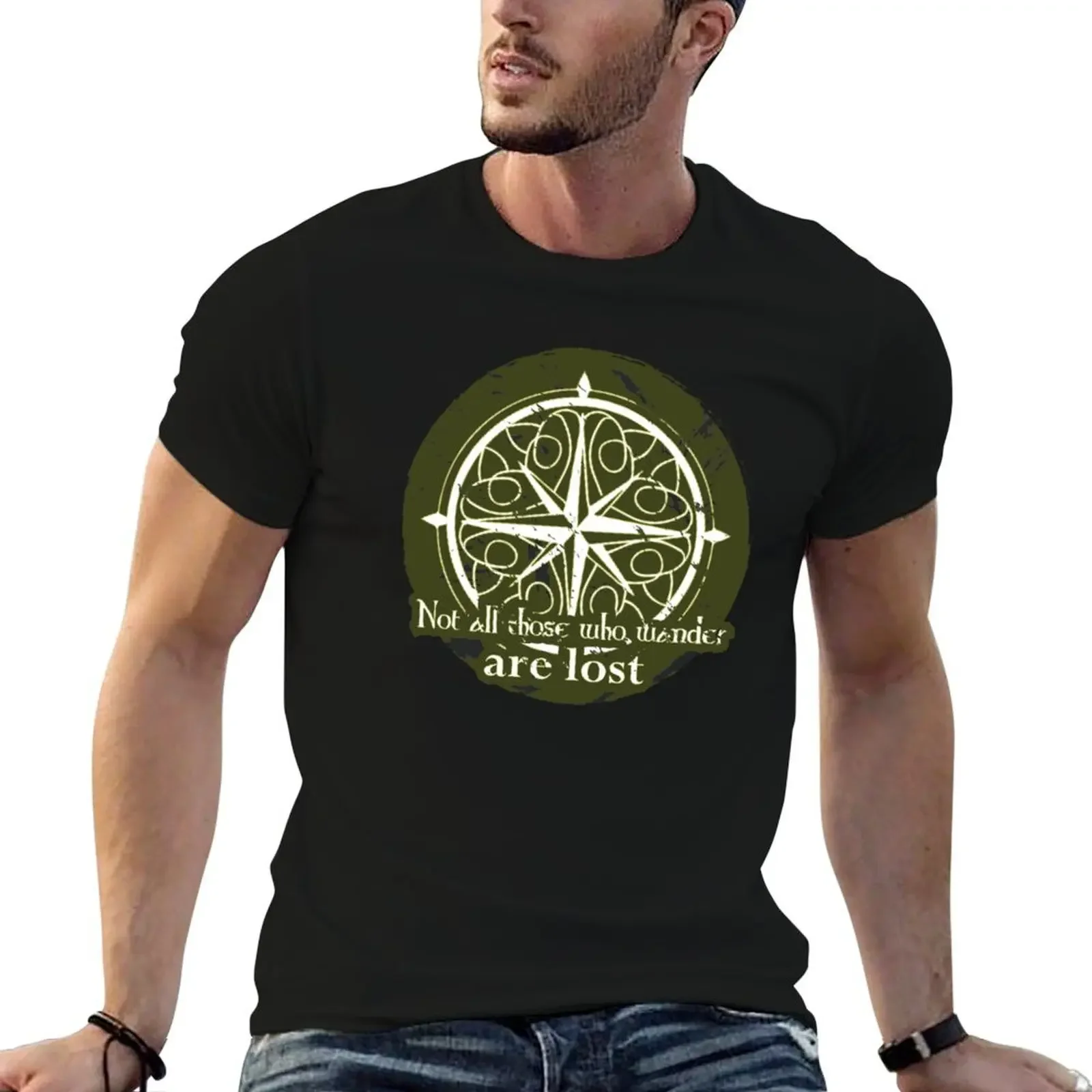 

Not all those who wander are lost T-Shirt gifts for boyfriend funny costumes mens cotton t shirts