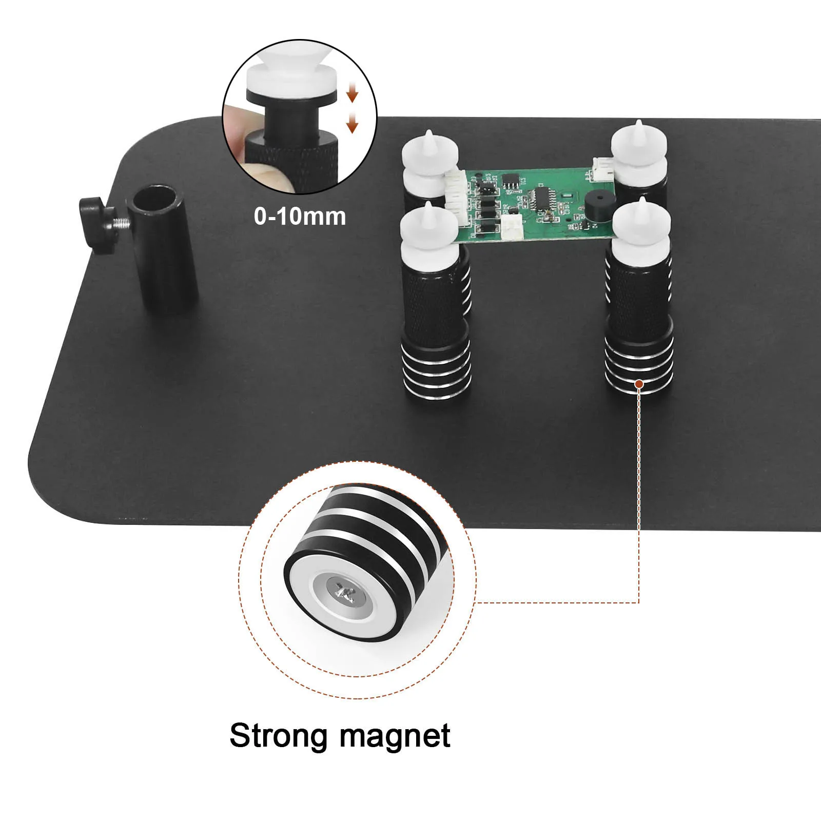 Toolour Magnetic Soldering Helping Hand 2/4pcs 0-10mm Adjustable PCB Holder Third Hand Soldering Tool for Electronic Repair