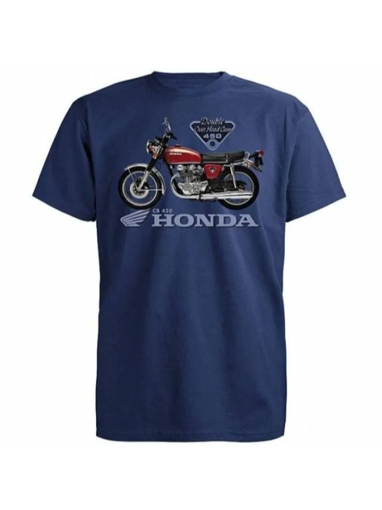 AliExpress Honda Men's and Women's T-shirt Summer Brand Cotton Sports Tee Honda CB 450 Short-sleeved Spring Autumn Motorcycle Cycling Top
