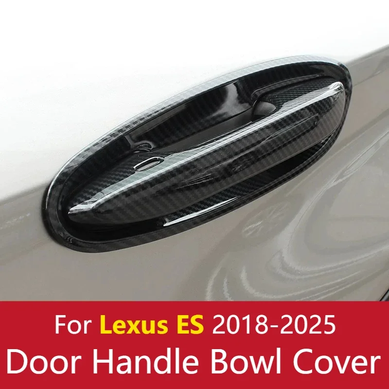 Door Handle Bowl Cover Perfect Fit Carbon Fiber Exterior Trim Anti-scratch Mod Car Accessories For Lexus ES200/ES300h 2018-2025