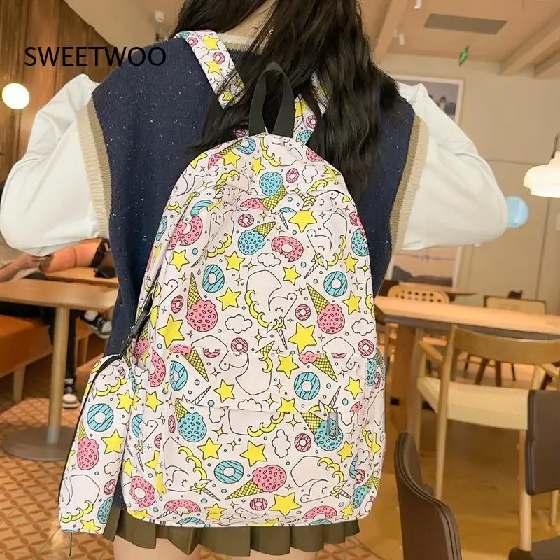 Trendy Lightweight Polyester Backpack, Adjustable-Shoulder-Strap & Multi-Compartment Design,daily-Use Daypack