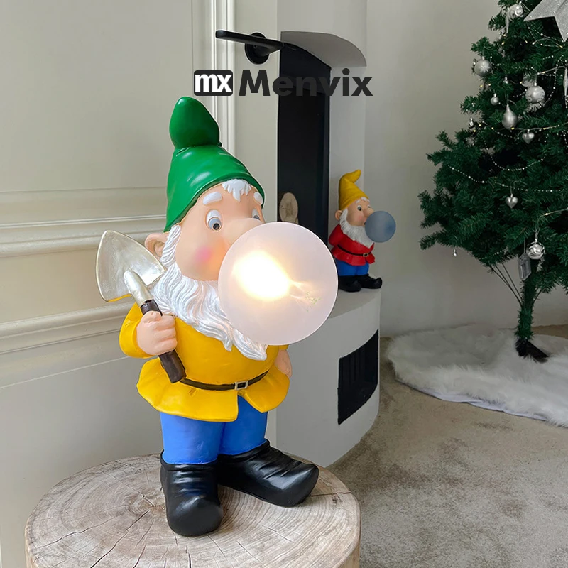 Italienische Luxus-Designer-Schreibtischlampe mit weißem Bart und Zwerg, moderner Weihnachtsmann, LED-Tischlampen, Wohnzimmer, Schlafzimmer, dekorative Lichter