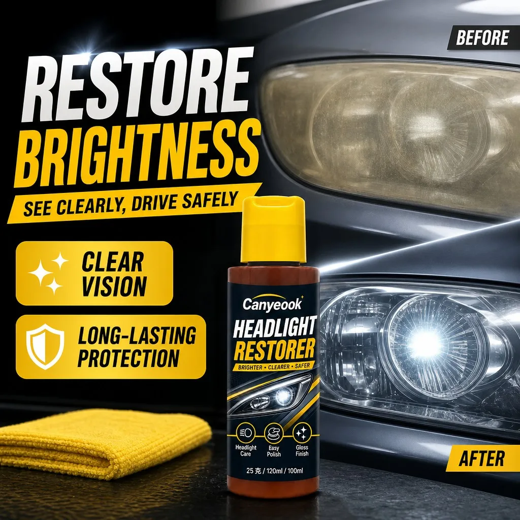 CANYEOOK Headlight Restoration Cream 100g Remove Oxidation Yellowing Haze Restore Clarity UV Protection for Car Lens
