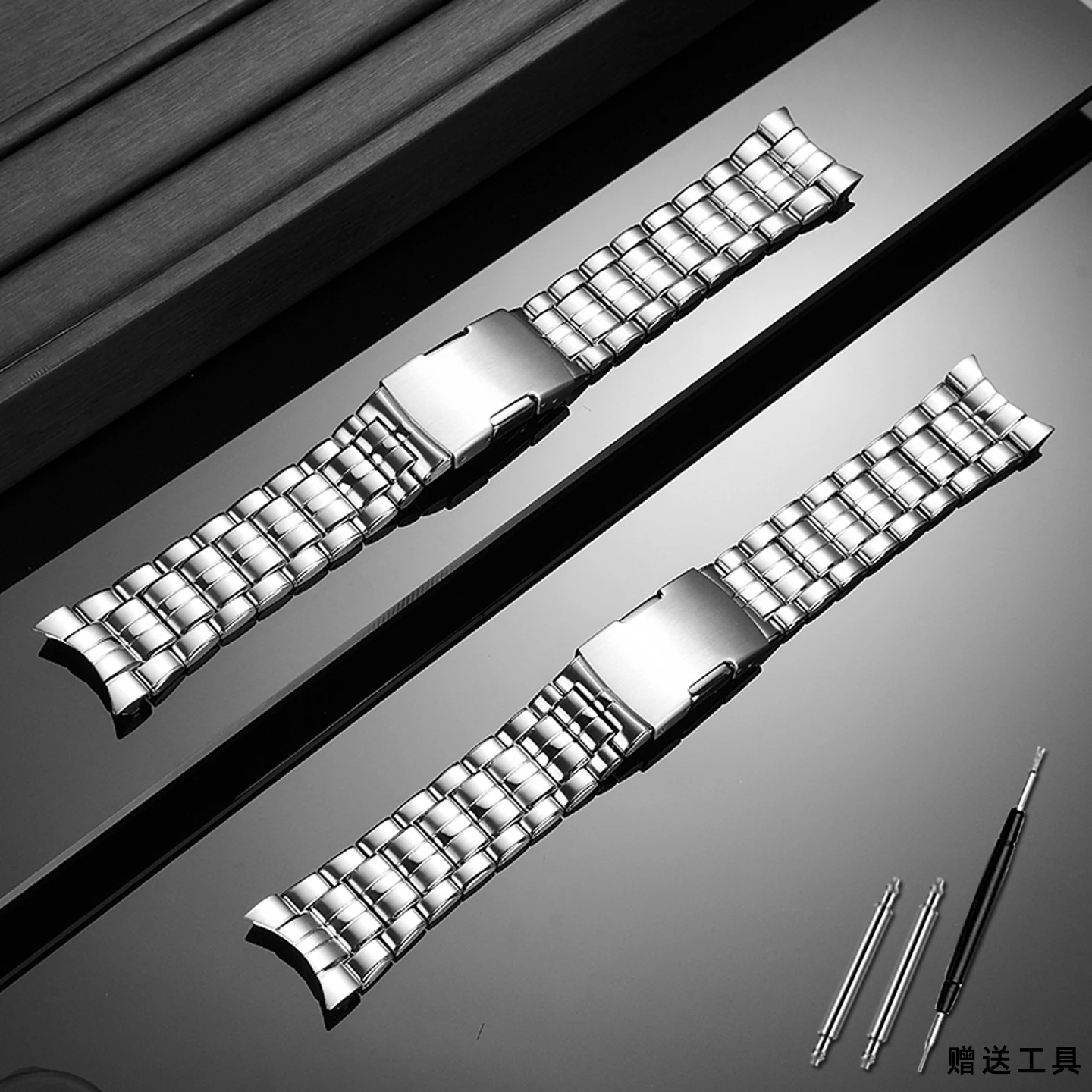 23mm curved end metal strap for Citizen Eco-Drive watch CB0011-69 stainless steel precision steel watchband Men's Bracelet