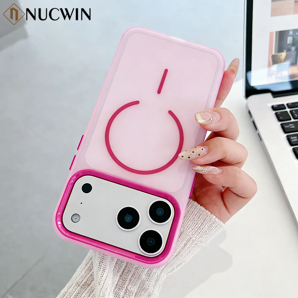 Candy Colors Frosted Transparent Magnetic Case for iPhone 17