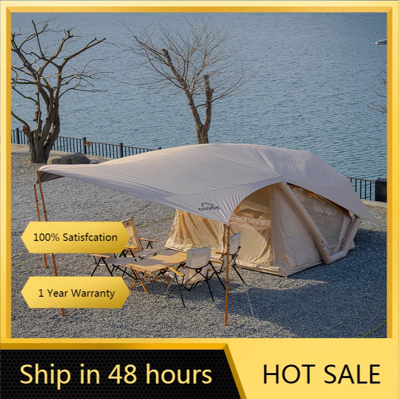 Beige Coody Havena Inflatable Tent, Spacious Waterproof Premium Cotton Unique Family Glamping Shelter
