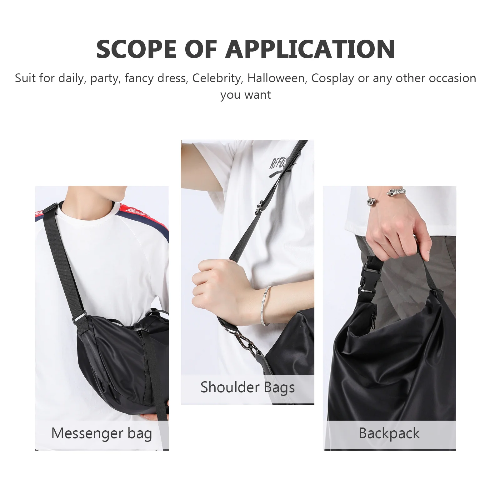 

1 pc Mountaineering Waist Extender Belt Anti-Skid Durable Adjustable Foldable Plastic Buckle Bag Accessory For Crossbody Sling