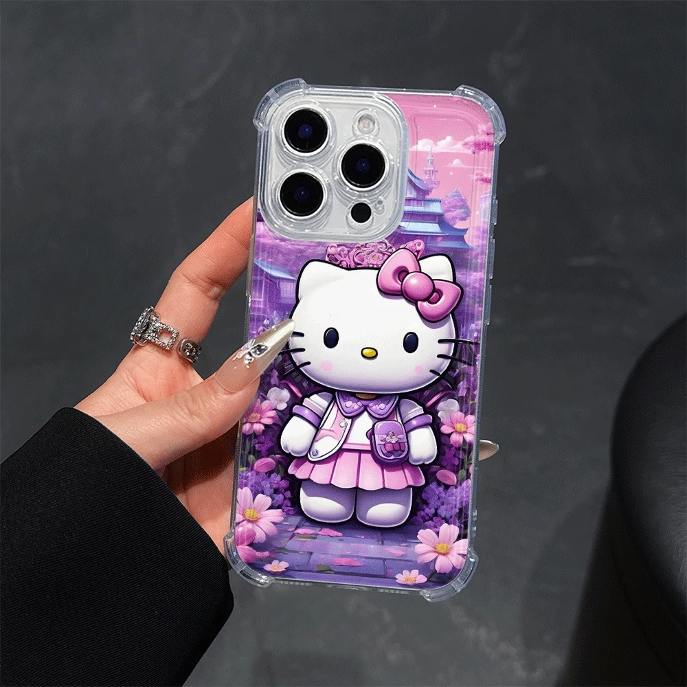 

Sanrio Soft Phone Case For IPhone 14 IPhone 16/15/14/13/12/11/x/xs/xs Max Girls Phone Cases Sanrio KT Fall Prevention