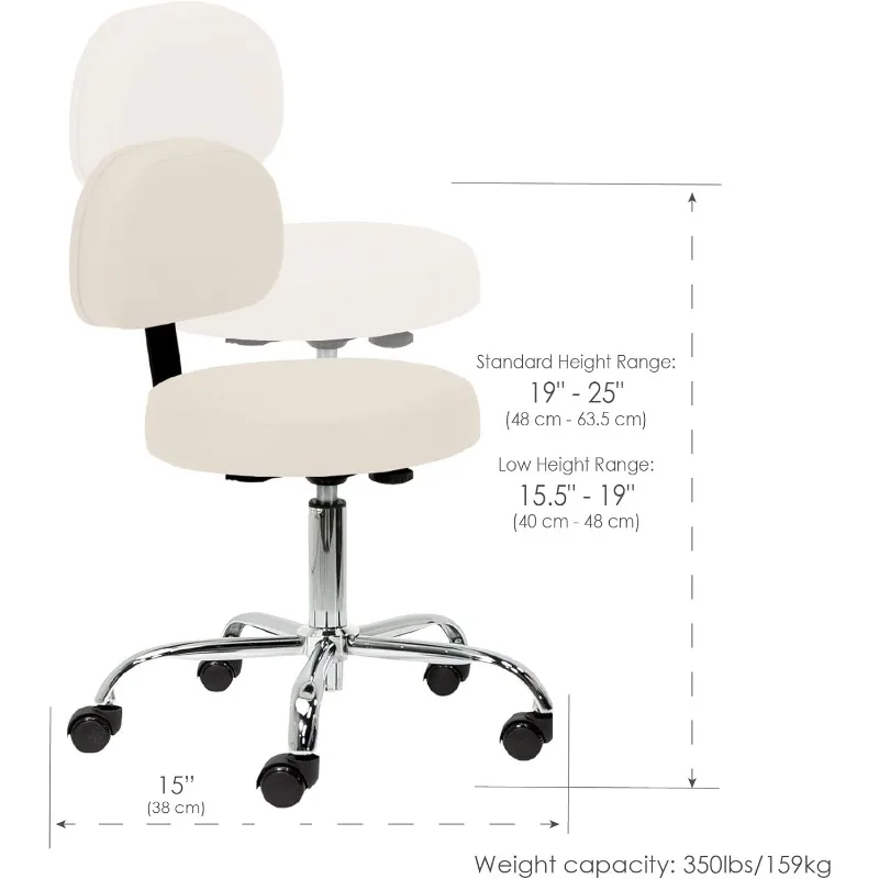 Pneumatic Massage Salon Drafting Stool - No Leaking , Adjustable, Rolling, CFC-Free / Medical Spa Facial Chair