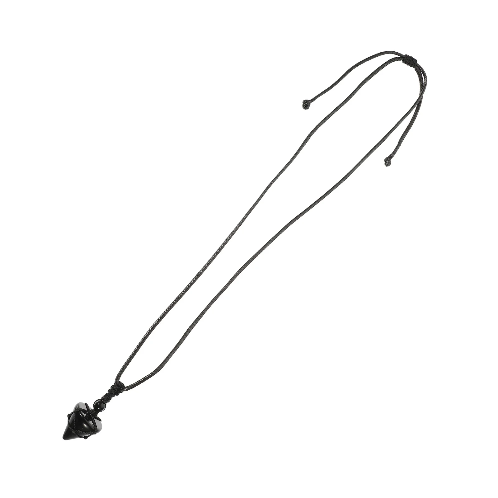 

Natural Stone Pendant Braided Rope Necklace Vintage Jewelry Making Pendant Hanging Stone Necklace for Women