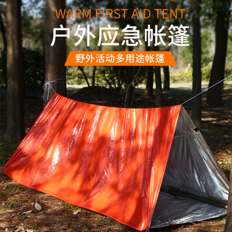 Emergency Thermal Insulation Aluminum Foil Tent Outdoor Life-Saving Equipment Disaster Relief Supplies Outdoor Survival