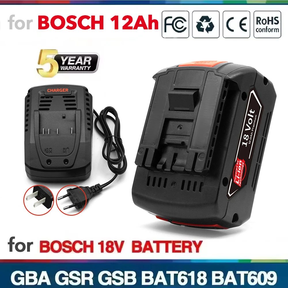 

Original for Bosch 18V Battery Wireless Power Tool Lithium Battery, BAT609 BAT610G BAT618 BAT620 BAT622 GSR 18V 12000mAh