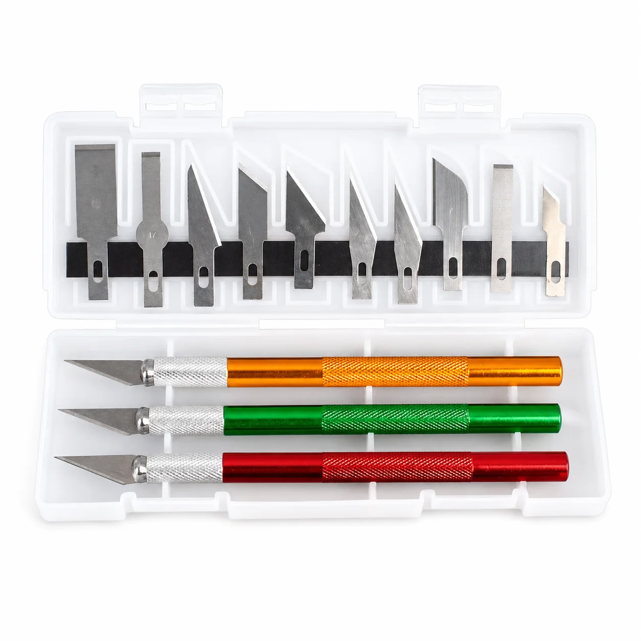 Juego de 13 Cuchillos para Manualidades, Kit de Cuchillos de Precisión con Mango de Aluminio para Cortar Papel, Tallar Sellos, Películas Protectoras para Teléfonos, Bricolaje