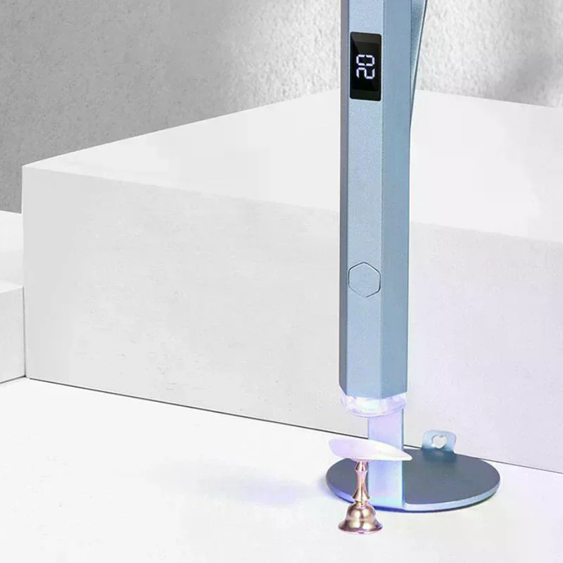 미니 휴대용 UV LED 램프 네일용 휴대용 충전식 젤 폴리쉬 경화기 디스플레이 포함 매니큐어 기계