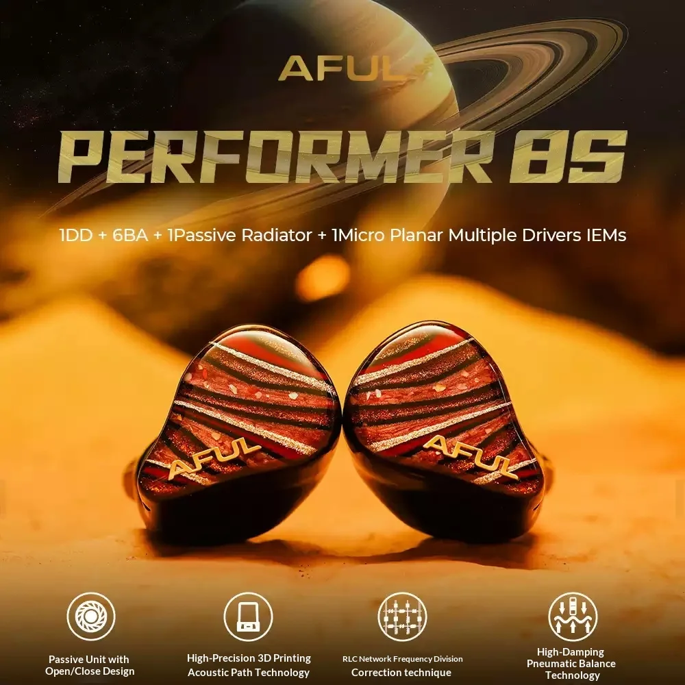AFUL P8S Upgraded Hybrid Driver Wired HiFi IEM In Ear Earphones For Gifts